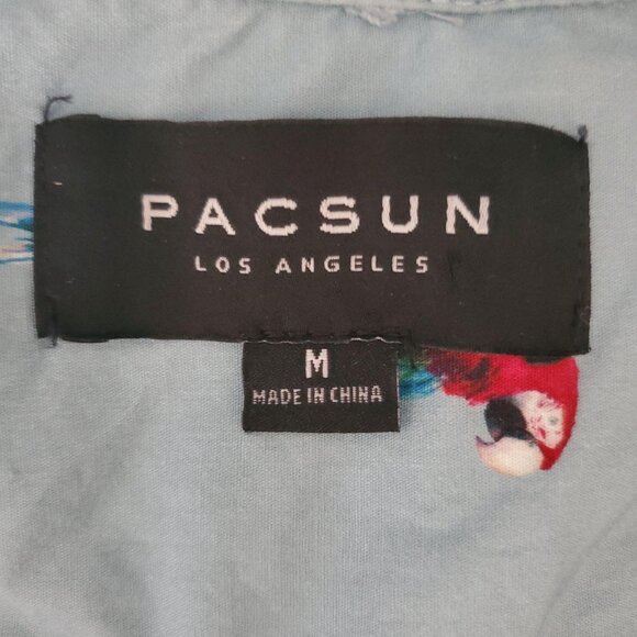 PACSUN Los Angeles Men's Parrot Bay Short Sleeve Button-Up Shirt Size Medium - Picture 6 of 9
